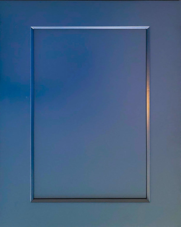 Shaker-style door in a striking, deep Blue color, showcasing a flat panel and clean frame. Crafted from durable, high-quality materials, it offers a blend of sophistication and bold elegance, fitting seamlessly into diverse decor styles.